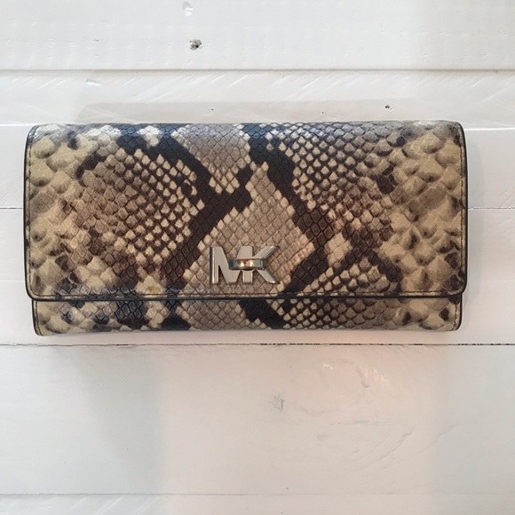mk snakeskin wallet